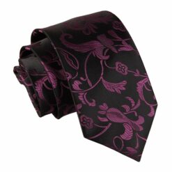 Black and Purple Floral Tie Black and Purple Floral Tie