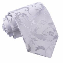 Silver Floral Tie Silver Floral Tie