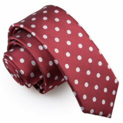 Burgundy Polka Dot Classic Skinny Tie Burgundy Polka Dot Classic Skinny Tie