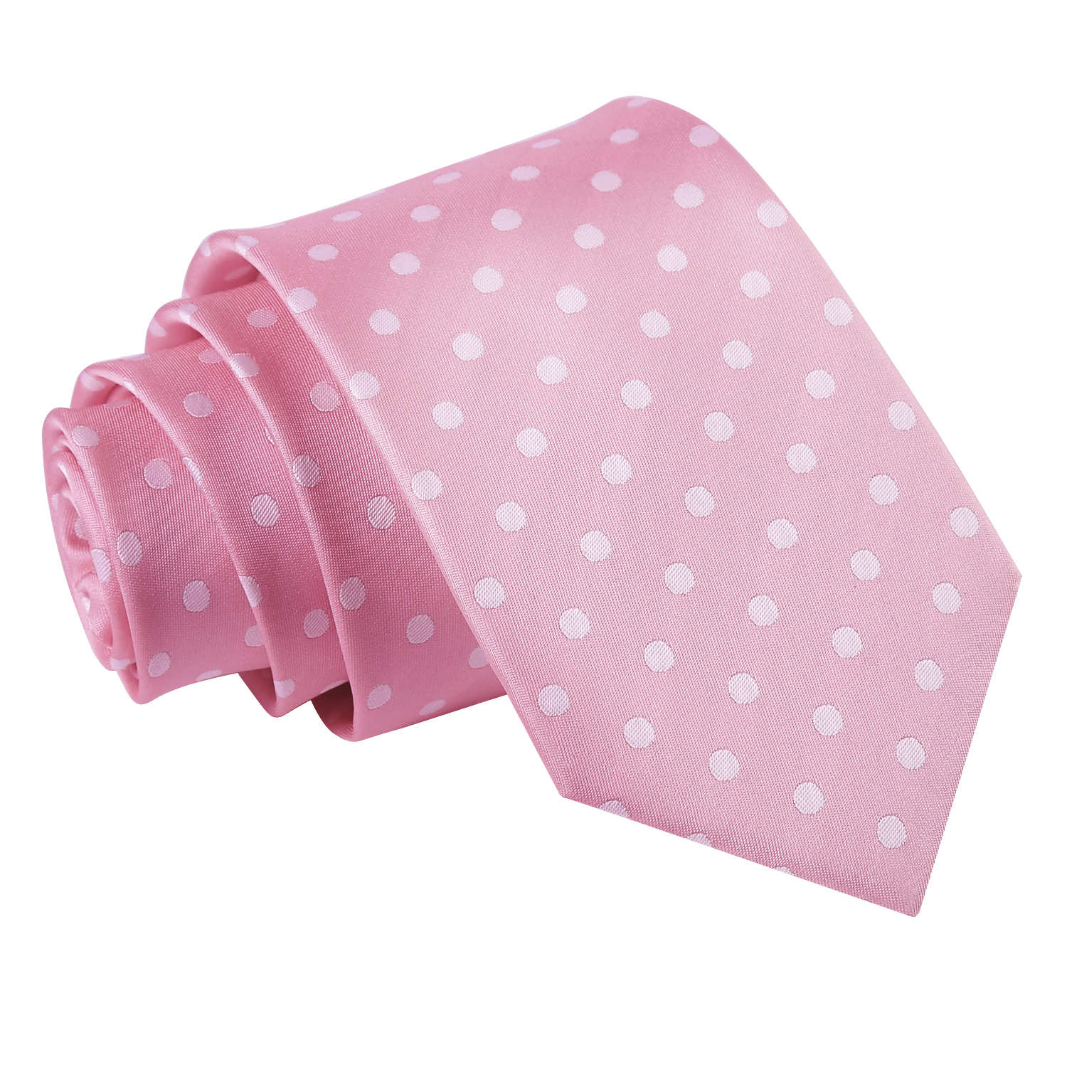 Men's Polka Dot Pink Slim Tie