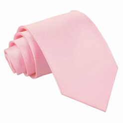 Baby Pink Plain Satin Tie