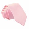 Baby Pink Plain Satin Slim Tie