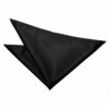 Black Plain Satin Pocket Square