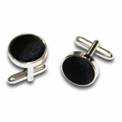 Black Plain Satin Cufflinks Black Plain Satin Cufflinks