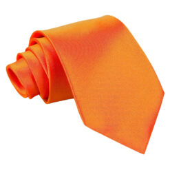 Burnt Orange Plain Satin Tie