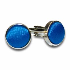 Electric Blue Plain Satin Cufflinks Electric Blue Plain Satin Cufflinks