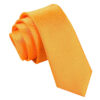 Fluorescent Orange Plain Satin Skinny Tie