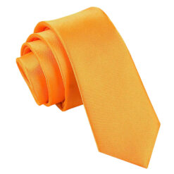 Fluorescent Orange Plain Satin Skinny Tie Fluorescent Orange Plain Satin Skinny Tie