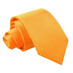 Fluorescent Orange Plain Satin Slim Tie Fluorescent Orange Plain Satin Slim Tie