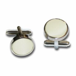 Ivory Plain Satin Cufflinks Ivory Plain Satin Cufflinks