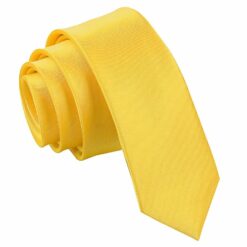 Marigold Plain Satin Skinny Tie Marigold Plain Satin Skinny Tie