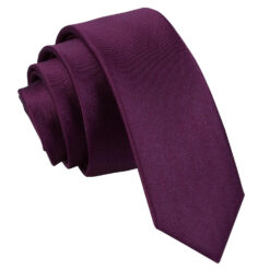 Plum Plain Satin Skinny Tie Plum Plain Satin Skinny Tie