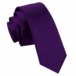 Purple Plain Satin Skinny Tie Purple Plain Satin Skinny Tie