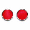 Red Plain Satin Cufflinks