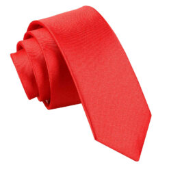 Red Plain Satin Skinny Tie Red Plain Satin Skinny Tie
