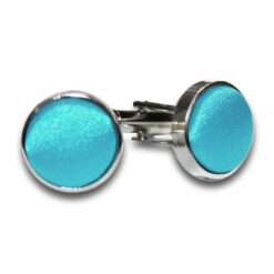 Robin's Egg Blue Plain Satin Cufflinks Robin's Egg Blue Plain Satin Cufflinks