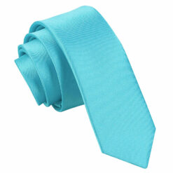 Robin's Egg Blue Plain Satin Skinny Tie Robin's Egg Blue Plain Satin Skinny Tie