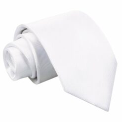 White Plain Satin Extra Long Tie