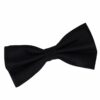 Black Solid Check Pre-Tied Bow Tie