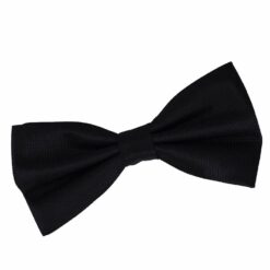 Black Solid Check Pre-Tied Bow Tie Black Solid Check Pre-Tied Bow Tie