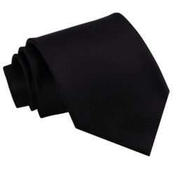 Black Solid Check Tie