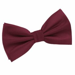 Burgundy Solid Check Pre-Tied Bow Tie Burgundy Solid Check Pre-Tied Bow Tie