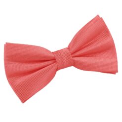 Coral Solid Check Pre-Tied Bow Tie Coral Solid Check Pre-Tied Bow Tie