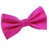 Fuchsia Pink Solid Check Pre-Tied Bow Tie