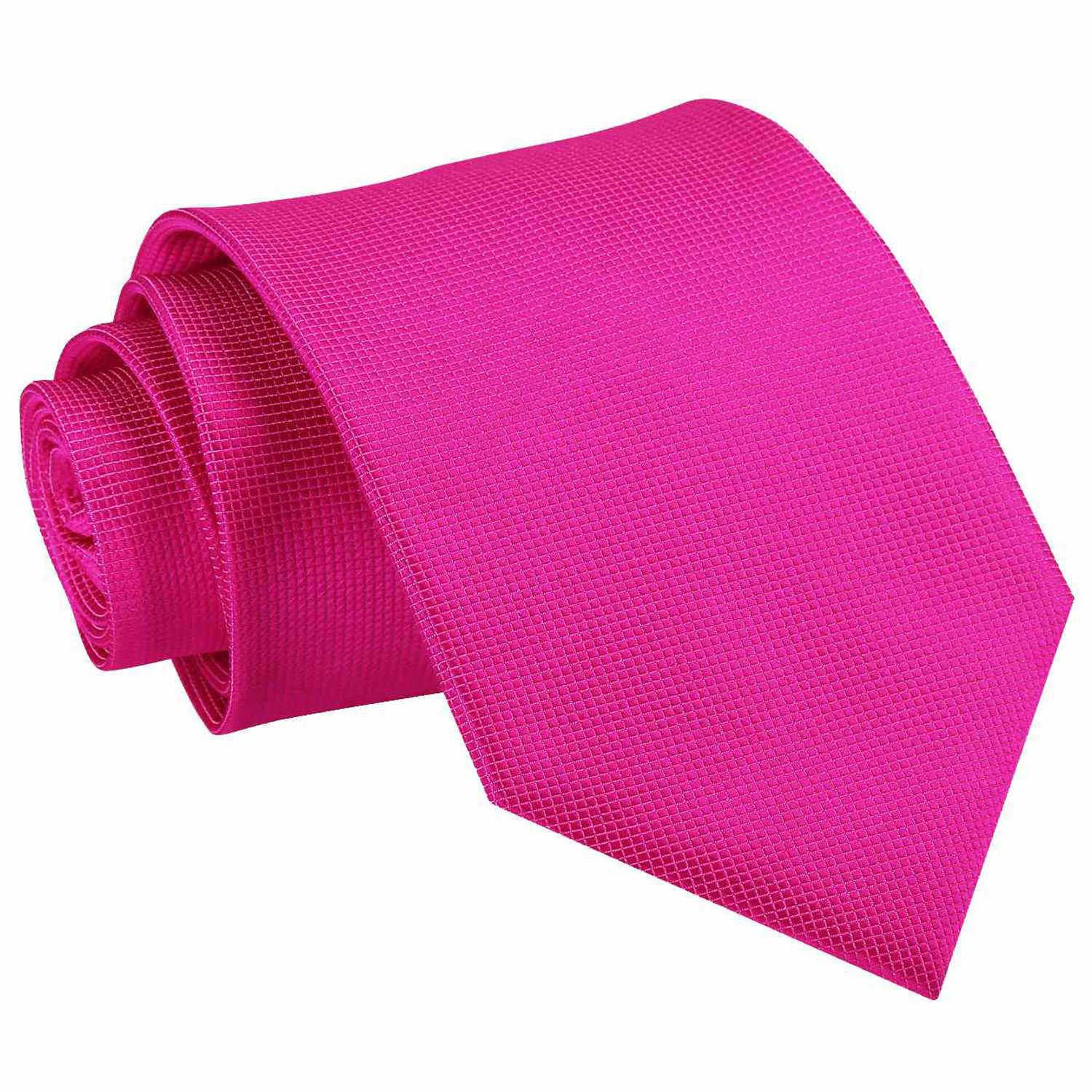 Men's Solid Check Fuchsia Pink Bow Tie