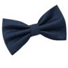 Navy Blue Solid Check Pre-Tied Bow Tie