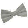Silver Solid Check Pre-Tied Bow Tie