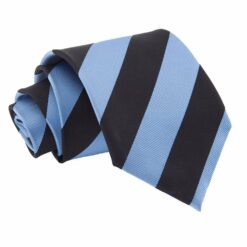 Baby Blue and Black Striped Tie
