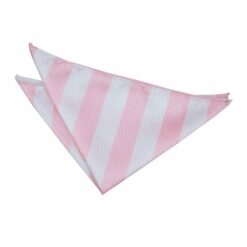 Baby Pink and White Striped Pocket Square