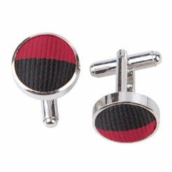 Burgundy and Black Striped Cufflinks Burgundy and Black Striped Cufflinks