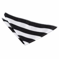 Black and White Striped Pocket Square