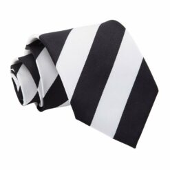 Black and White Striped Tie