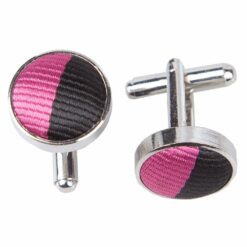 Hot Pink and Black Striped Cufflinks Hot Pink and Black Striped Cufflinks