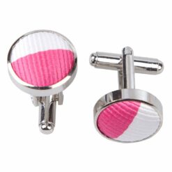 Hot Pink and White Striped Cufflinks Hot Pink and White Striped Cufflinks