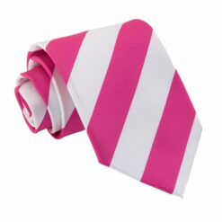Hot Pink and White Striped Tie