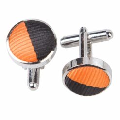 Orange and Black Striped Cufflinks Orange and Black Striped Cufflinks