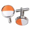 Orange and White Striped Cufflinks