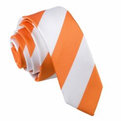 Orange and White Striped Skinny Tie Orange and White Striped Skinny Tie