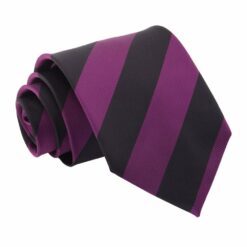 Purple and Black Striped Tie