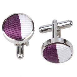 Purple and White Striped Cufflinks Purple and White Striped Cufflinks