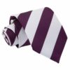 Purple and White Striped Tie