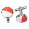 Red and White Striped Cufflinks