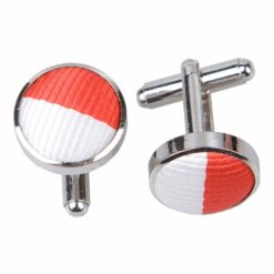 Red and White Striped Cufflinks Red and White Striped Cufflinks