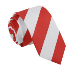 Red and White Striped Slim Tie Red and White Striped Slim Tie