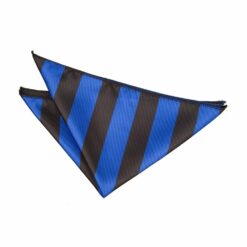 Royal Blue and Black Striped Pocket Square