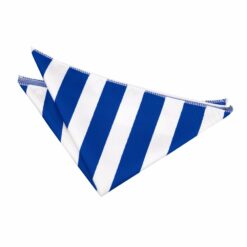 Royal Blue and White Striped Pocket Square